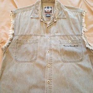 Men's Harley Davidson button down cut off.